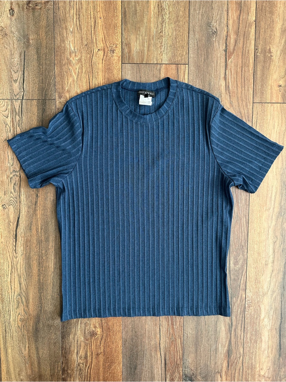 Vintage Blue Ribbed T-Shirt by Chateau Works